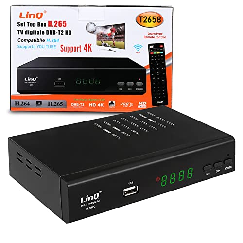 Decoder Dvb-T2 Hd, Oluote Decoder Digitale Terrestre 1080P Sintonizzazione Automatica, Hdmi H.265 Hevc 10Bit Ricevitore, Riceve Per Tutti I Canali Tv