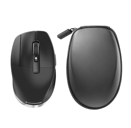 3Dconnexion Cadmouse Pro Wireless Left (Mouse Ergonomico Ottico Senza Fili Usb-C, Mancini), Nero Opaco