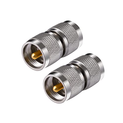 Vecys 2Pcs Adattatori Uhf Pl-259 Adattatore Cavo Coassiale Uhf Maschio A Uhf Maschio So-239 Connettore Per Radioamatore