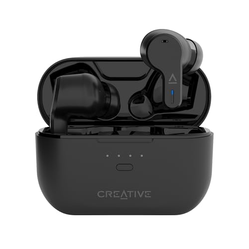 Creative Zen Air Pro (Nero) Cuffie True Wireless Con Riduzione Attiva Del Rumore, Modalità Ambiente, Le Audio, Bluetooth 5.3, Ipx5, Fino A 33 Ore Di A