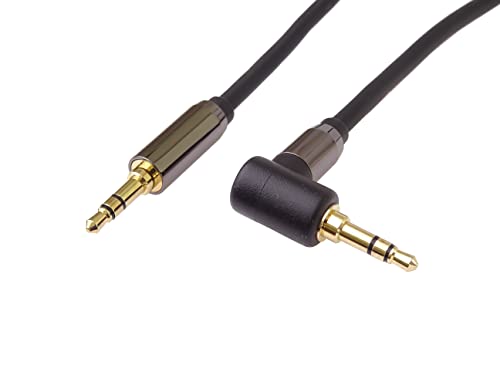 Premiumcord Cavo Jack Stereo Hq Da 3,5 Mm, Jack Da 3,5 Mm, Jack Stereo Maschio A Maschio 90°, Cavo Di Collegamento Audio Per Cuffie Aux, Schermato, Co