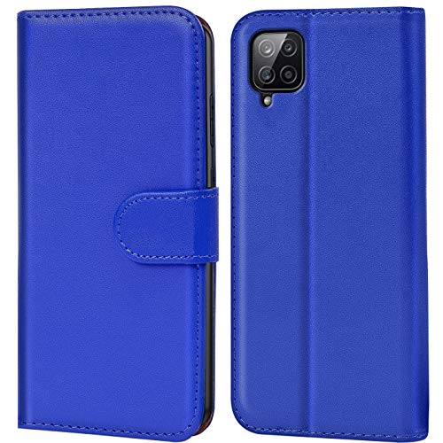 Verco Custodia Per Samsung A12, Case Per Samsung Galaxy A12 Cover Pu Pelle Portafoglio Protettiva, Blu