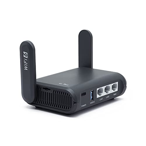 Gl.Inet Axt1800 (Slate Ax) Router Wifi 6 Gigabit Dual Band Per Casa & Viaggio, Portatile, Ax1800Mbps, 3 Porte Gigabit, 1 Porta Usb 3.0, Vpn, Wpa3, Ipv