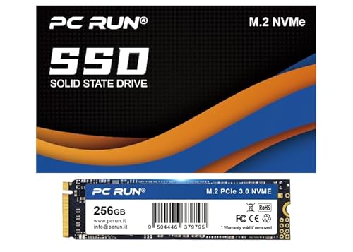Pc Run - Ssd 256Gb M.2 Nvme Pcie Gen 3X4 Ssd Interno M.2 2280 - Velocità Di Lettura/Scrittura Fino A 2.150/1.300 Mb/S Ssd Compatibile Con Laptop E Pc