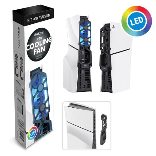 Maxx Tech Rgb Auto Temperature Controlled Cooling Fan For Ps5 Slim