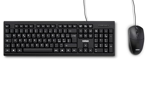 Nilox Nxkmit0011, Kit Tastiera E Mouse Usb, Tastiera Con Layout Italiano, Mouse Con Sensore Ottico Da 1600 Dpi, Compatibile Con Windows, Linux E Mac