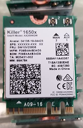 Intel Killer Wi-Fi 6 Ax1650X Ax200 M.2 2230 Bluetooth 5.2 Scheda Wifi (Confezione Singola)