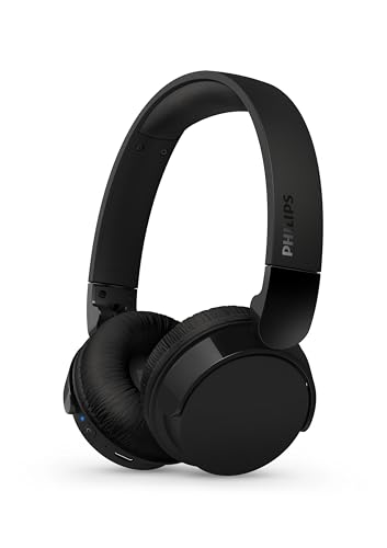 Philips Tah4209Bk Cuffie On-Ear Wireless Bluetooth Leggere Con Isolamento Acustico Passivo - 55 Ore Di Riproduzione, Suono Naturale, Chiamate Chiare,