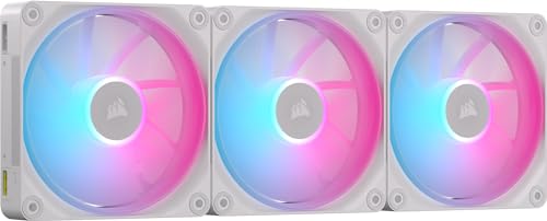 Corsair Icue Link Lx120 Rgb 120 Mm Pwm Ventole Confezione Tripla – Doppio Anello Luminoso – Include Icue Link System Hub – Tecnologia Corsair Airguide