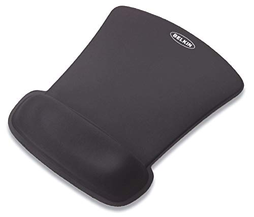 Belkin F8E262-Blk Tappetino Con Poggiapolso In Gel Per Mouse Waverest, Design Ergonomico E Durevole, Antistress, Nero