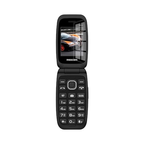 Maxcom Mm828 - Telefono Cellulare 4G, Schermo Da 2,4", Facile Lettura, Pulsante Sos E Lunga Durata Della Batteria, Sbloccato E Senza Sim, Nero