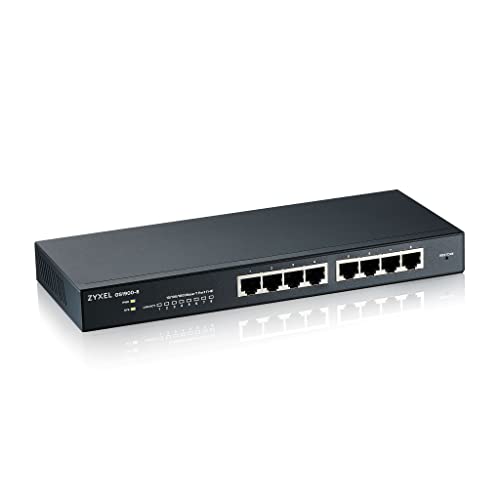 Zyxel Switch Gigabit A 8 Porte | Smart Managed | Desktop/Wallmount E Fanless | Vlan, Igmp, Qos [Gs1900-8]