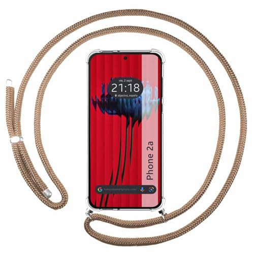 Tumundosmartphone Custodia Sospesa Trasparente Per Nothing Phone 2A 5G Con Cordon Camel