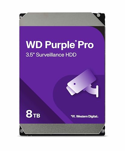 Wd Purple Pro 8Tb Per Smart Video, Hard Disk Interno Da 3.5”, Hdd With Optinand Technology, 550Tb/Anno, Cache Da 256 Mb, 7200Rpm, Tecnologia Allframe,