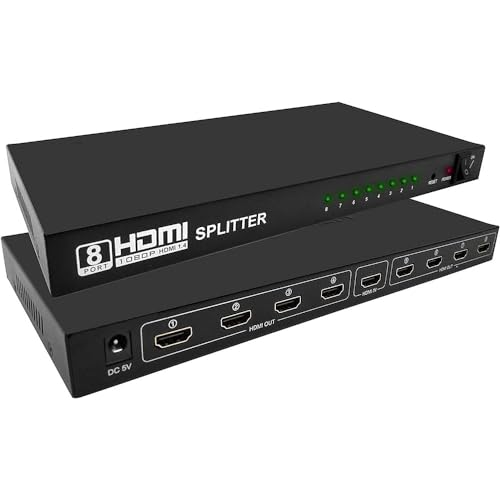Vetrineinrete® Splitter Hdmi 8 Uscite Full Hd 3D Alta Risoluzione 1080P Sdoppiatore Per Hdtv Ps3 Dvr Pc A121