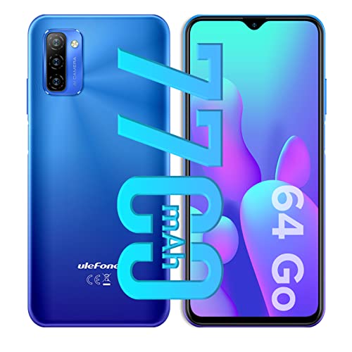 Ulefone 4G Smartphone Offerta Note 12P, 7700Mah Massiccia Batteria Cellulare Dual Sim, Schermo Hd+ 6,82'', 4Gb+64Gb, Slot Per 3 Schede, Android 11 Go,