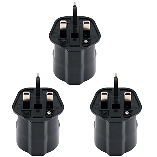 Spina Adattatore Da Ue A Uk/Hk/Singapore/Uae/Ksa Con Fusibile 13A E Otturatore Di Sicurezza, Spina Europea De/Fr/It/Es A 2 Pin Che Converte Presa A 3