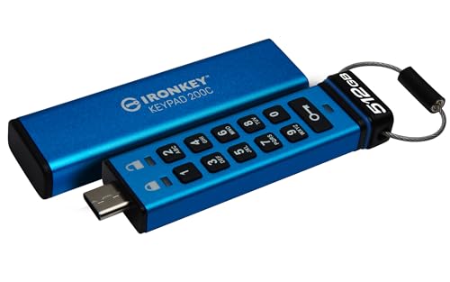 Kingston Ironkey Keypad 200C Drive Flash Type-C Usb Con Crittografia Hardware Certificazione Fips 140-2 Di Livello 3 (In Fase Di Approvazione) Xts-Aes