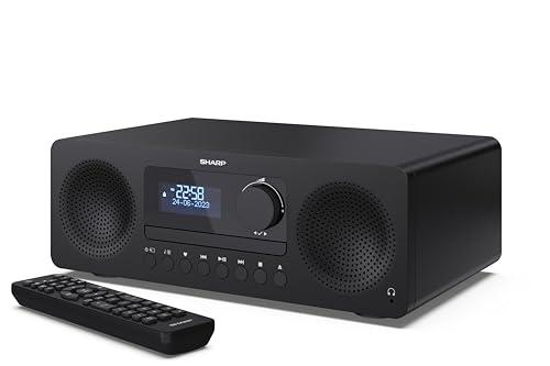 Sharp Xl-B720D(Bk) Tokyo Sistema Audio Tutto In Uno Con Radio Dab, Dab+, Fm, Bluetooth, Cd-Mp3, Riproduzione Usb, Connessione Cuffie E 60W, Colore Ner