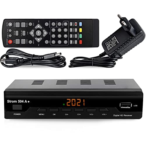 Strom 504 A+ Decoder Digitale Terrestre Dvb T2 / Hd/Hdmi/Ricevitore Tv/H.265 Hevc/Usb/Dvb-T2 / 4K / Scart Per Digitale/Registratore Usb, Nero