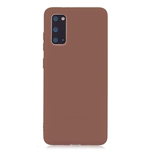 Cuzzcase Custodia Samsung Galaxy A31+(Film Di Vetro Temperato)Silicone Tpu Cover Morbida Protettiva Custodia Ultra Sottile Leggero Cover-Brown