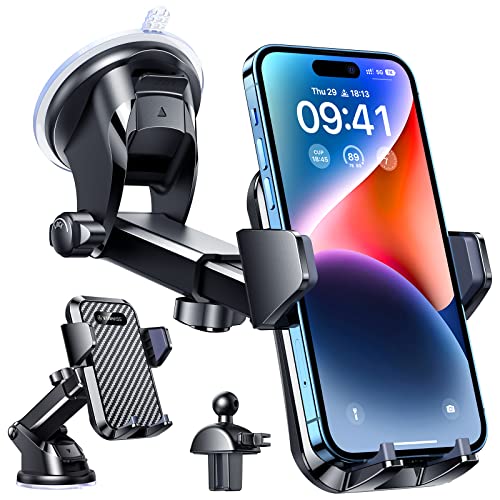 Vanmass Porta Cellulare Auto【Protezione Di Qualità Militare】,【Brevetti E Certificati Di Sicurezza】Universale Cruscotto Parabrezza Ventosa Bocchetta Su