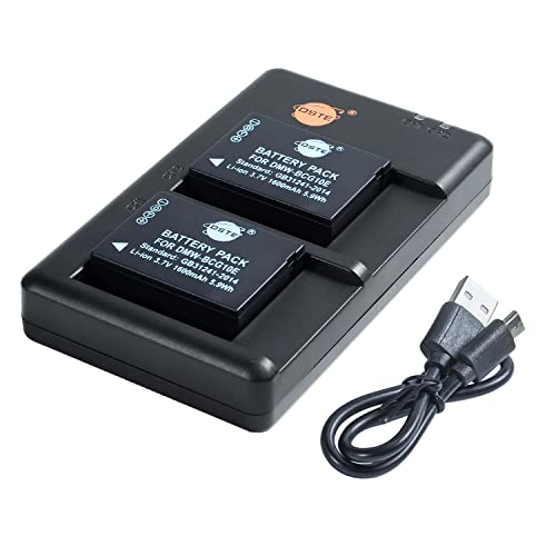 Dmw-Bcg10 Bcg10E Bcg10Pp (2 Pezzi) Batteria Di Ricambio Ricaricabile E Doppio Caricatore Compatibile Con Panasonic Lumix Dmc-3D1, Dmc-Tz20, Dmc-Zs9, D