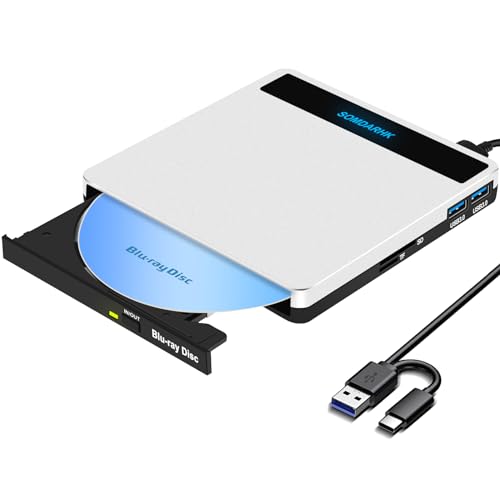 Bluray Lettore Dvd Esterno Bluray, Usb 3.0 Type C, Lettore Bluray Cd Dvd Rw Rom, Masterizzatore Slimline Blue Ray Drive, Lettore Di Unità Bluray Ester