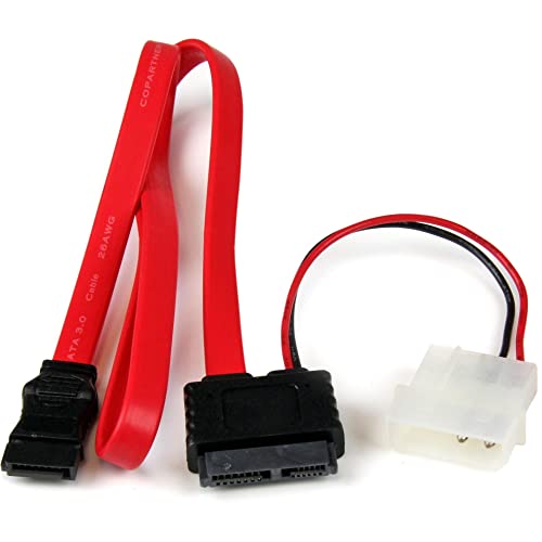 Startech.Com Slsataf36 Cavo Adattatore Slimline Sata A Sata E, Alimentazione Lp4, 90 Cm, Rosso