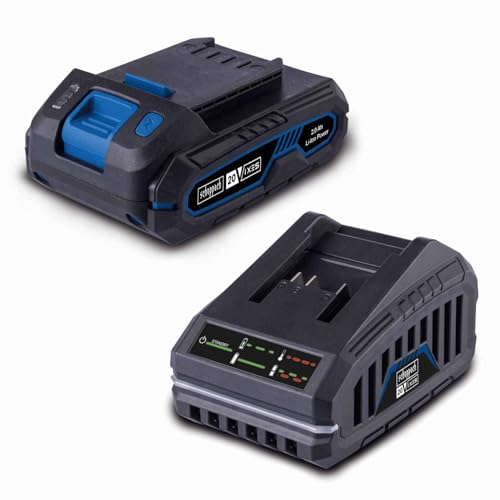 Scheppach Kit Di Avviamento Da 20 V, Composto Da Batteria Da 2 Ah E Caricatore Da 2,4 A (65 W), Serie Ixes 20 V, Batteria Agli Ioni Di Litio, Tempo Di