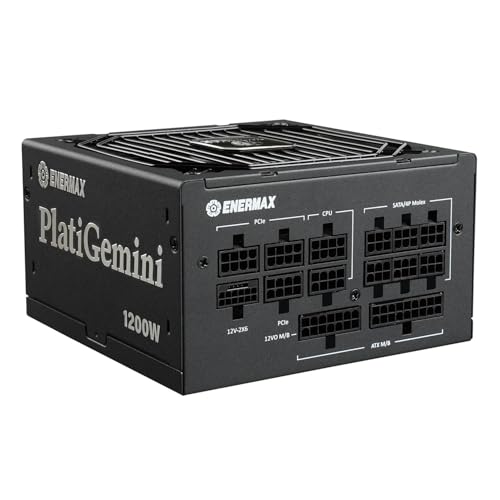 Enermax Platigemini Atx 3.1 & Atx12Vo 1200W 80Plus Platinum Alimentazione Ibrida (Completamente Modulare, 12V-2X6, 60% Semi-Fanless) Incl. Gpu Wirevie