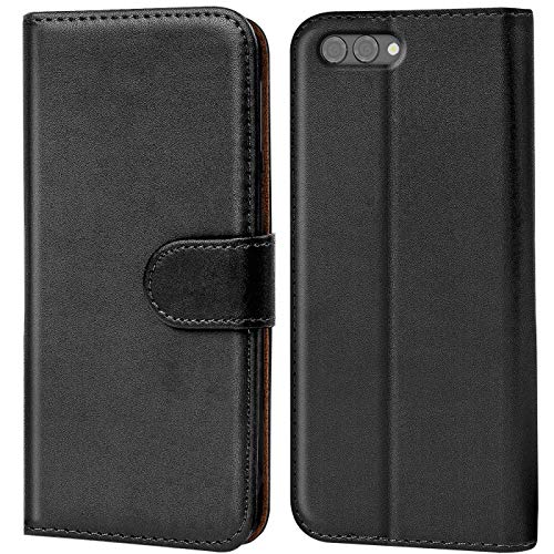 Verco Custodia Per Honor 10, Case Per Huawei 10 Cover Pu Pelle Portafoglio Protettiva, Nero