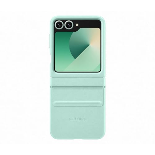 Samsung Kindsuit Case Custodia Pieghevole In Ecopelle Per Galaxy Z Flip6, Menta