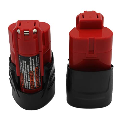 Kinsun 2-Pack Utensili Elettrici Batteria 12V 1.5Ah Li-Ion Per Mil Trapano Senza Cordone Driver Di Impatto M12, 48-11-2401, 48-11-2402, C12 B, C12 Bx