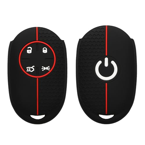 Kwmobile Custodia Coprichiave Compatibile Con Fiat 500E 4-Tasten Autoschlüssel Cover - Copri Telecomando Chiave Auto - Copri Chiavi Macchina Nero/Ross