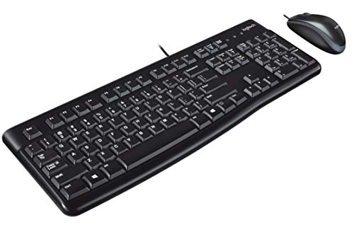 Logitech Mk120 Combo Tastiera E Mouse Con Filo Per Windows, Layout Internazionale Qwerty - Nero