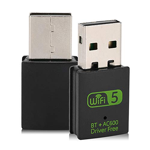 Fasient1 Chiavetta Wifi, Ac600 802.11B/G/Ac Dual Band 5.8Ghz/2.4Ghz Mini Wireless Network Ricevitore Bluetooth Adattatore Usb Wifi Per Pc Desktop Lapt