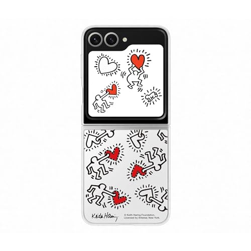 Samsung Flipsuit Case Cover Trasparente Con Card Keith Haring Per Galaxy Z Flip6, Bianco