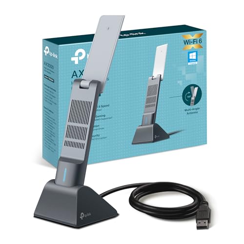 Tp-Link Archer Tx50Uh Adattatore Usb Wi-Fi 6 Ax3000Mbps Dual Band, Antenne Ad Alto Guadagno, Usb 3.0, Beamforming, Ofdma, Mu-Mimo, Wpa3, Compatibile C