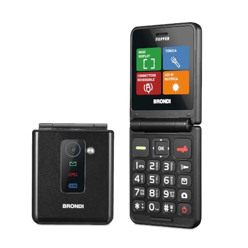 Brondi Telefono Cellulare Flipper Flip Dual Sim | Nero