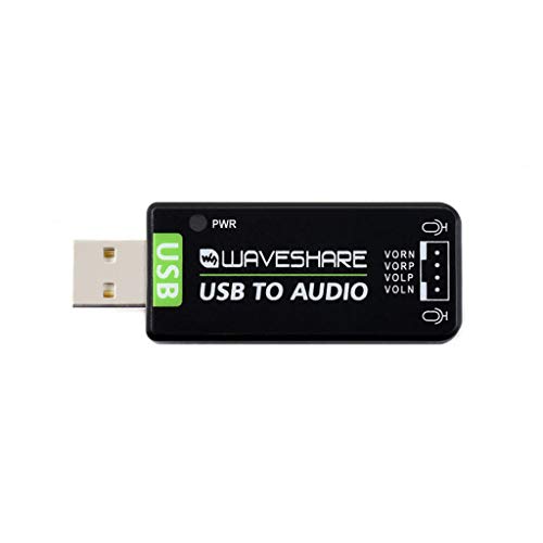 Coolwell Waveshare Usb Sound Card Usb Audio Module For Raspberry Pi/Jetson Nano,Driver-Free, External Audio Converter,Recording And Playback Support