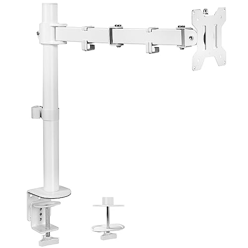 Vivo Stand-V001W - Supporto Da Scrivania Con Braccio Singolo Per Monitor, Supporta Schermi Fino A 32" Regolari E 38" Ultrawide, Supporto Completamente
