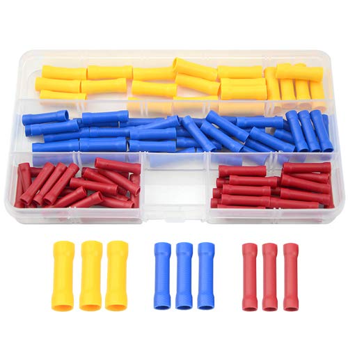 Wgcd Terminali 100 Pz Insulated Straight Wire Butt Splice Crimp Elettrico Connettore Assortimento Kit