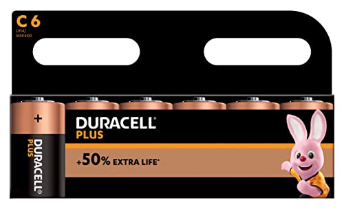 Duracell Mn1400B6 Plus Power - Batterie C, Confezione Da 6
