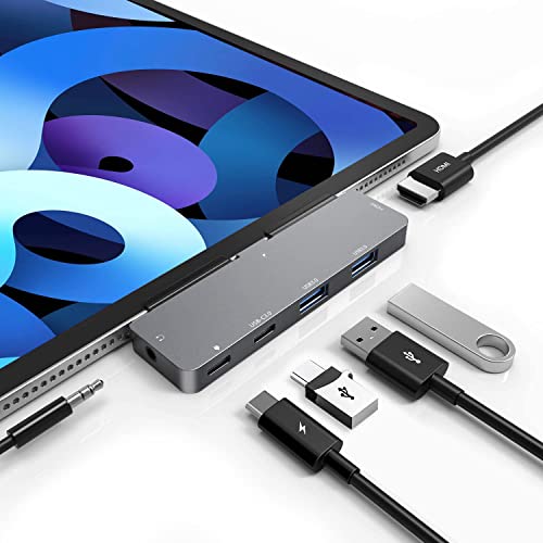 Rreaka Adattatore Usb C Per Ipad Pro, 4K Hdmi 6 In 1 Usb C Hub Per Ipad Pro M4 M2 M1 13 12.9 11 Inch, Ipad Air 5 4 Docking Station, Usb-C Pd, Usb 3.0,