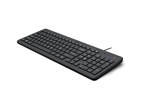 Hp 150 Tastiera Con Cavo, 12 Combinazioni Di Scelta Rapida Con Tasto Fn, Tastiera Numerica, Nera, 664R5Aa