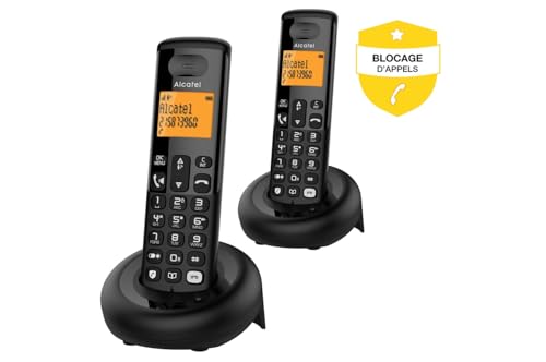 Alcatel E260 Voice Duo Nero Telefono Pack Duo Wireless. Blocco Chiamate E Funzione Vivavoce