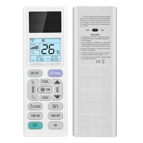 Leyf Telecomando Universale Per Aria Condizionata, Retroilluminazione A/C Lcd, Telecomando Di Ricambio Per Aria Climatizzatore, Schermo Con Luce E Tor