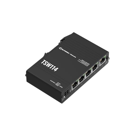 Teltonika Porte Di Gigabit Poe+ Del Commutatore 1 Gibabit Della Ferrovia Di Baccano Tsw114 4 Poe+