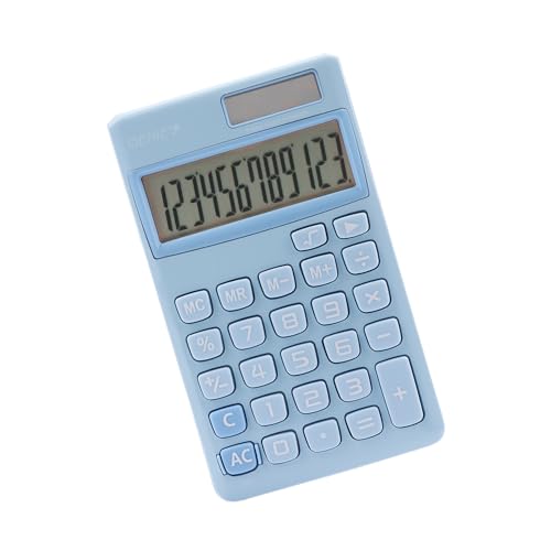 Genie Calcolatrice A 12 Cifre A 212 B Con Doppia Potenza (Solare E Batteria) Blu
